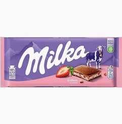 Milka Milk Chocolate With Strawberry Filling (Germany)